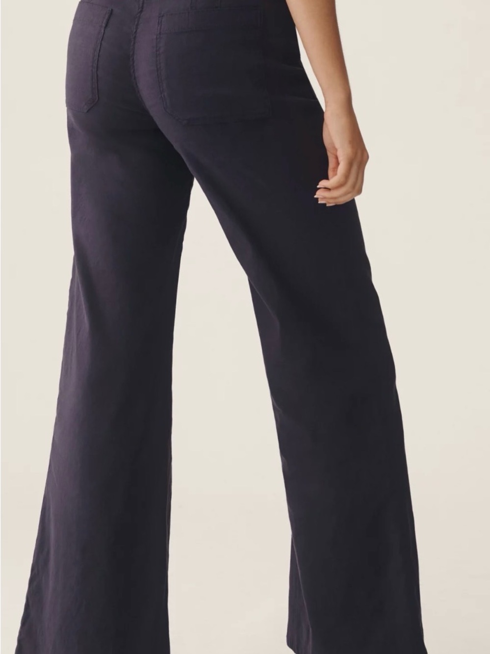 Anthropologie Maeve Navy Junie High-Rise Flare Pants Size 26